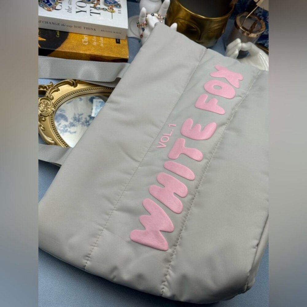 🆕 WHITE FOX BOUTIQUE 🧿 NWOT Vol 1. Tote Bag, Ivory & Pink - Picture 8 of 12
